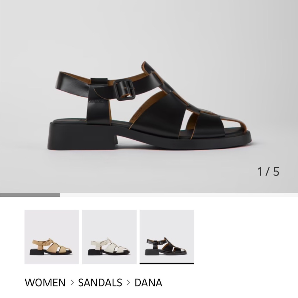 Camper Black Fisherman Sandals